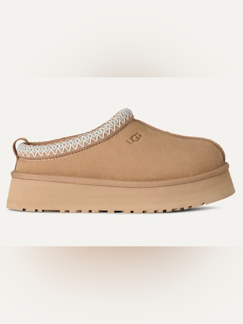 Ugg Tazz Ii Women’s Suede Platform Slip-On Clog Slipper In Sand Size 7